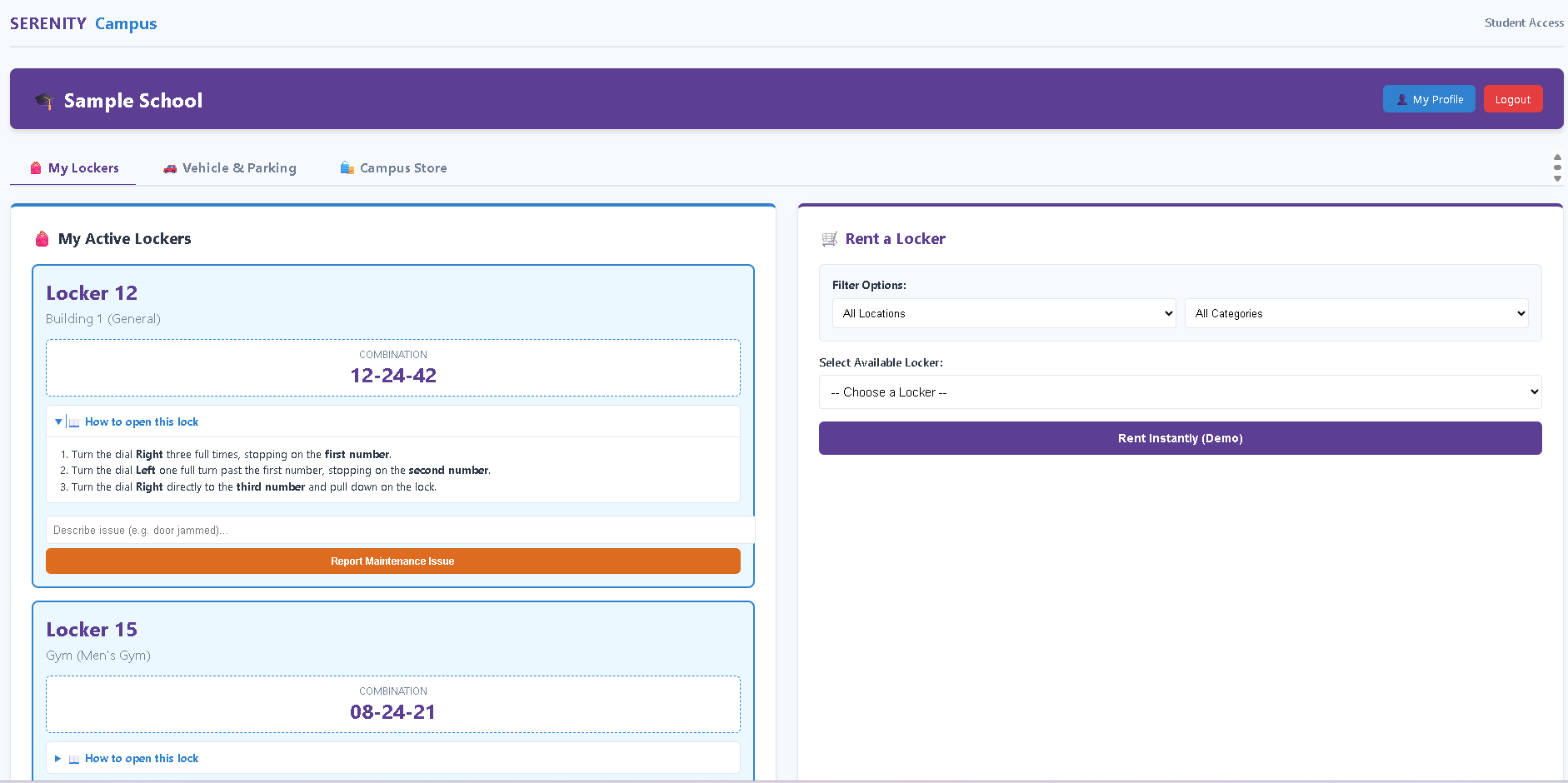 Student Portal Interface
