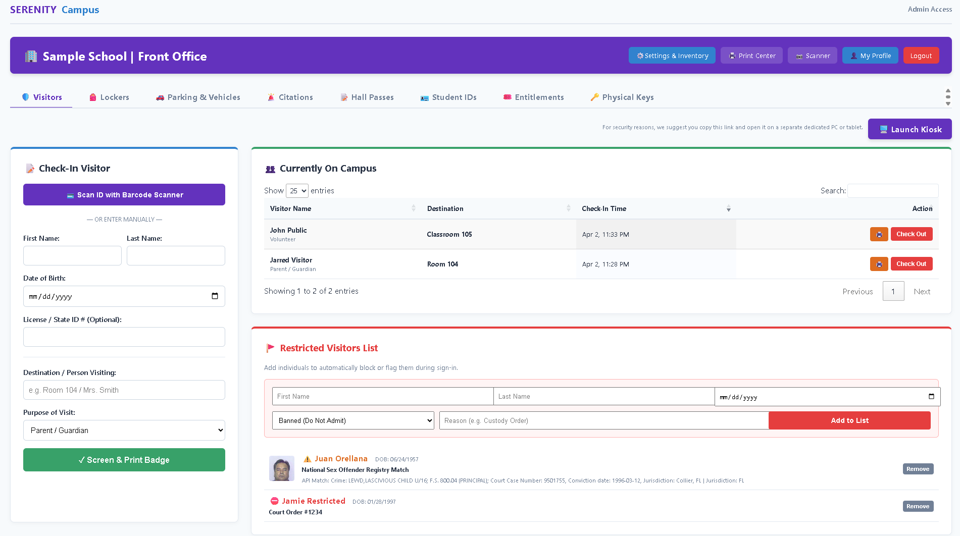 Visitor Management Dashboard